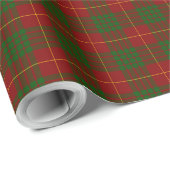 Papier Cadeau Cameron tartan rouge vert plaid (Coin rond)