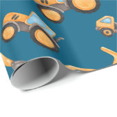 Papier Cadeau Camion à benne de construction (Coin rond)