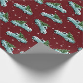 Papier Cadeau Camion Aqua Pickup vintage avec Pine (Coin)