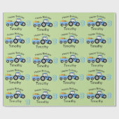 Papier Cadeau Camion bleu Ferme de camions Nom et âge (Plat)