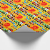 Papier Cadeau Camion de construction d'anniversaire de coutume (Coin)