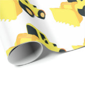 Papier Cadeau Camion de construction de chargeur frontal (Coin rond)