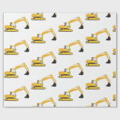 Papier Cadeau Camion de construction de l'excavateur (Plat)