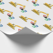 Papier Cadeau Camion de construction d'excavateur ABC (Coin)