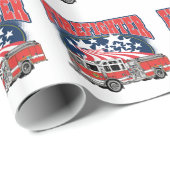 Papier Cadeau Camion de lutte contre l'incendie (Coin rond)