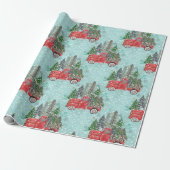 Papier Cadeau Camion de Noël Rouge (Déroulé)