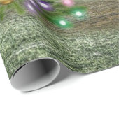 Papier Cadeau Camion de Noël rustique Arbre de Noël à la ferme (Coin rond)