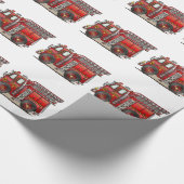 Papier Cadeau Camion de pompiers d'échelle (Coin)