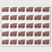 Papier Cadeau Camion de pompiers d'échelle (Plat)