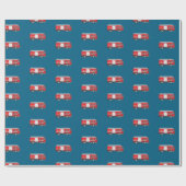 Papier Cadeau Camion de pompiers rouge (Plat)