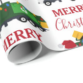 Papier Cadeau Camion de recyclage de Noël (Coin rond)