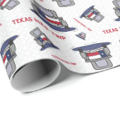 Papier Cadeau Camion de Texas Road Trip State (Coin rond)