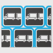 Papier Cadeau Camion Et Remorque (Plat)