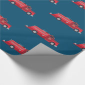 Papier Cadeau Camion-feu Vintage Red Fire Engine (Coin)