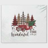Papier Cadeau Camion Rouge, Pin (Plat)