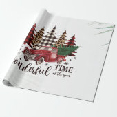 Papier Cadeau Camion Rouge, Pin (Déroulé)