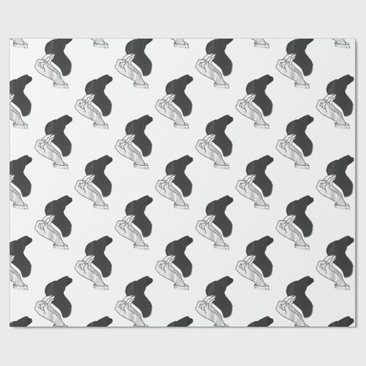 Papier Cadeau Camion Silhouette à la main (Plat)