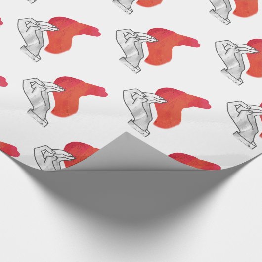 Papier Cadeau Camion Silhouette Main Rouge (Coin)