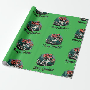 Papier Cadeau Camion vintage des années 50 Noël
