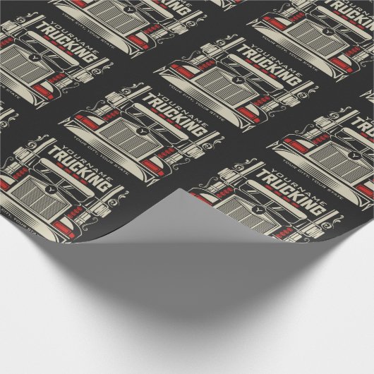 Papier Cadeau Camionneur de camion 18 roues personnalisé BIG RIG (Coin)