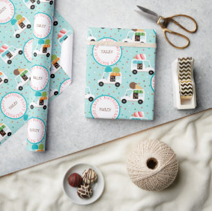 Papier Cadeau Camions à crème glacée Joyeux anniversaire Personn