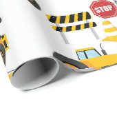 Papier Cadeau Camions de construction (Coin rond)