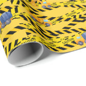 Papier Cadeau Camions de construction (Coin rond)