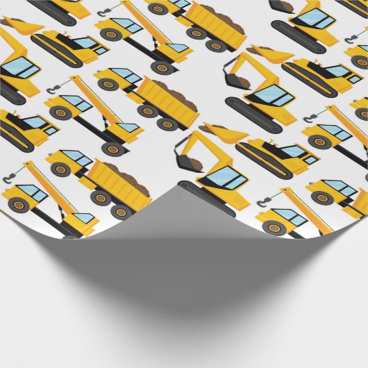 Papier Cadeau Camions de construction (Coin)