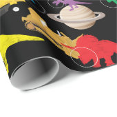 Papier Cadeau Camions de construction Astronaut Dinosaures dans  (Coin rond)