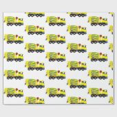 Papier Cadeau Camions de construction Camions en ciment en béton (Plat)