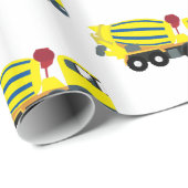 Papier Cadeau Camions de construction Camions en ciment en béton (Coin rond)