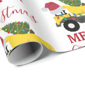 Papier Cadeau Camions de construction de camions de canot de Noë (Coin rond)