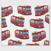 Papier Cadeau Camions de pompiers (Plat)