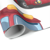 Papier Cadeau Camions de pompiers (Coin rond)