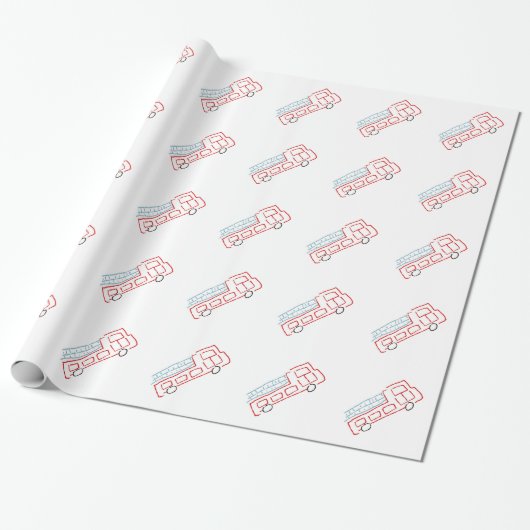 Papier Cadeau Camions de pompiers (Déroulé)