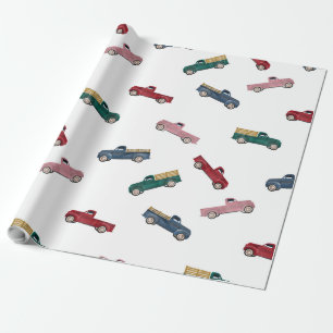 Papier Cadeau Camions de ramassage Véhicules mignons Transport d