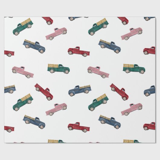 Papier Cadeau Camions de ramassage Véhicules mignons Transport d (Plat)