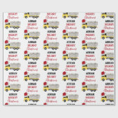 Papier Cadeau Camions de transport de camion de Noël (Plat)