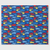 Papier Cadeau Camions de travail (Plat)