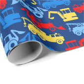 Papier Cadeau Camions de travail (Coin rond)