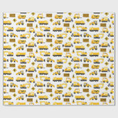 Papier Cadeau Camions et panneaux de construction Motif blanc (Plat)