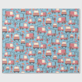 Papier Cadeau Camions rouges Pompiers Enfants Secourir Véhicules (Plat)