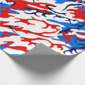 Papier Cadeau Camo blanc et bleu rouge (Coin)