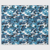 Papier Cadeau Camo bleu (Plat)
