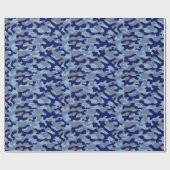 Papier Cadeau Camo Bleu (Plat)