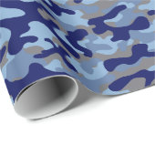 Papier Cadeau Camo Bleu (Coin rond)