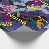 Papier Cadeau Camo Bleu Ajouter Nom Papier d'enlèvement personna (Coin)