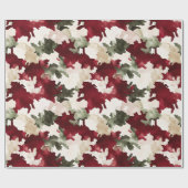 Papier Cadeau Camo Crème Rouge Vert (Plat)