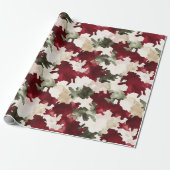 Papier Cadeau Camo Crème Rouge Vert (Déroulé)