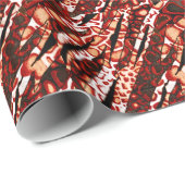 Papier Cadeau Camo léopard rouge (Coin rond)